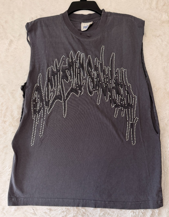 PacSun Other - PacSun Graphic Art Program Men's M Gray T-Shirt Studded Rhinestone Muscle Shirt